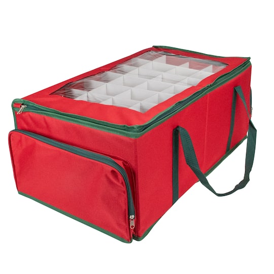 24" Red Christmas Ornament Storage Bag